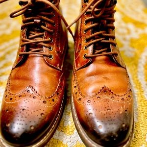 MENS CLARKS FORMAL LACE UP BROGUE ANKLE BOOTS MONTACUTE LORD EX DISPLAY